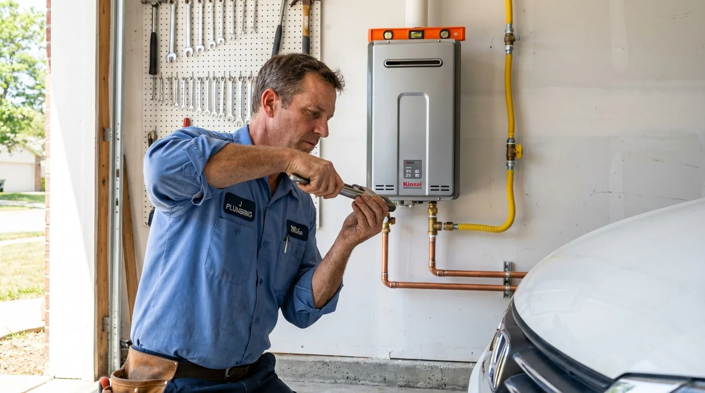 Tankless water heater installation by a Johns Plumbing LLC plumber in Exeter